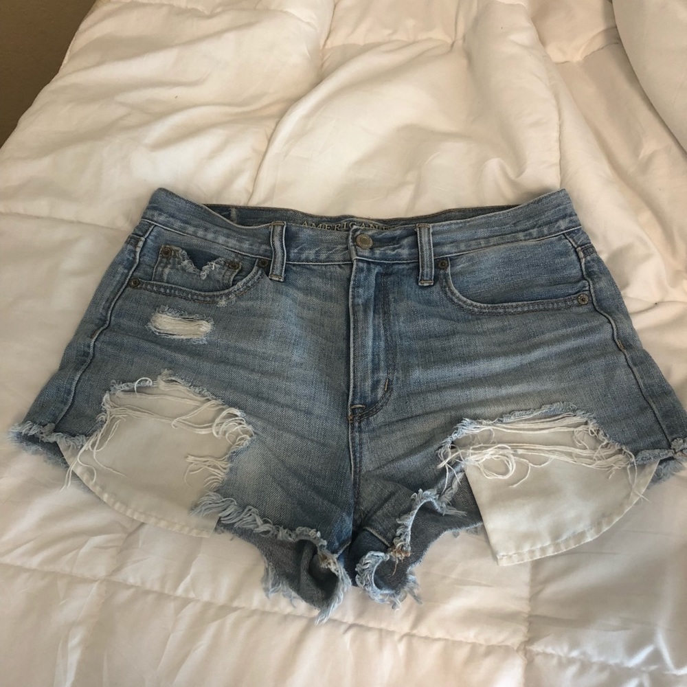 American Eagle High-Rise Distressed Jean Shorts